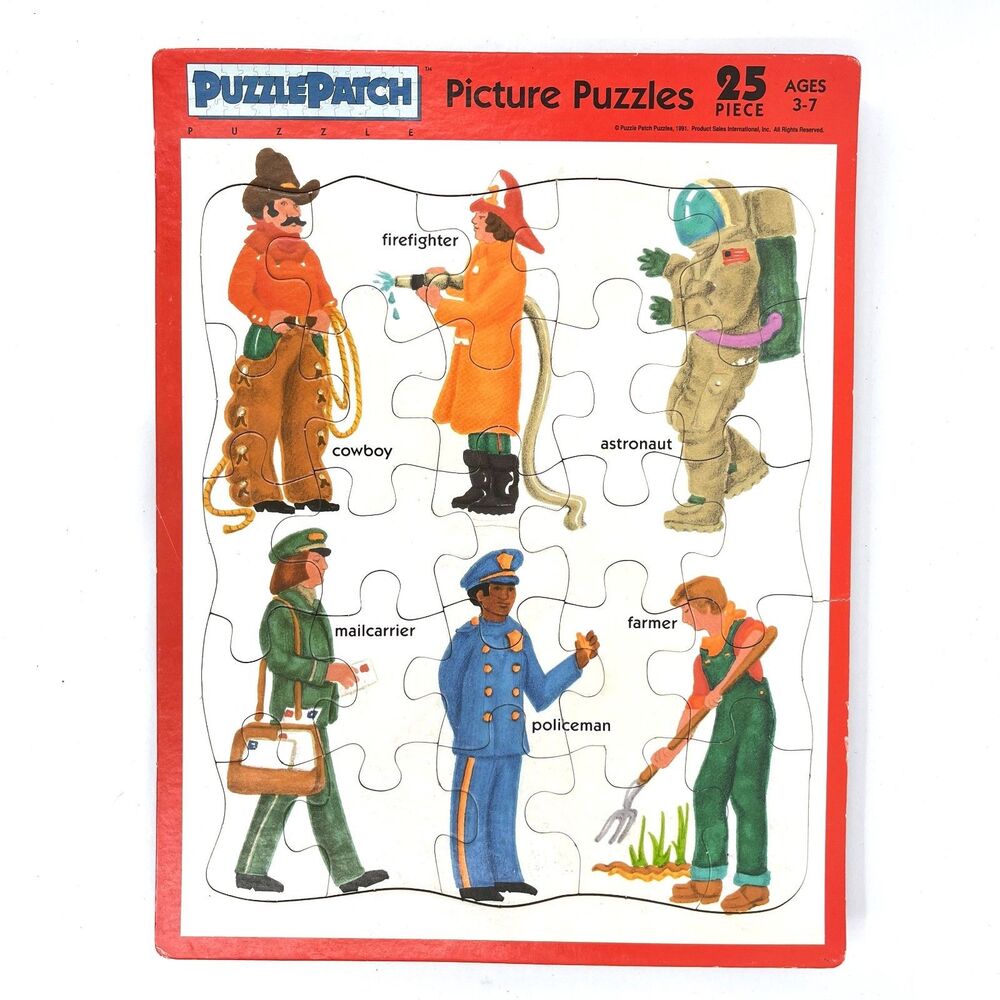 Puzzle Patch 25 Pc Tray Puzzle Vintage 1991 WORKERS